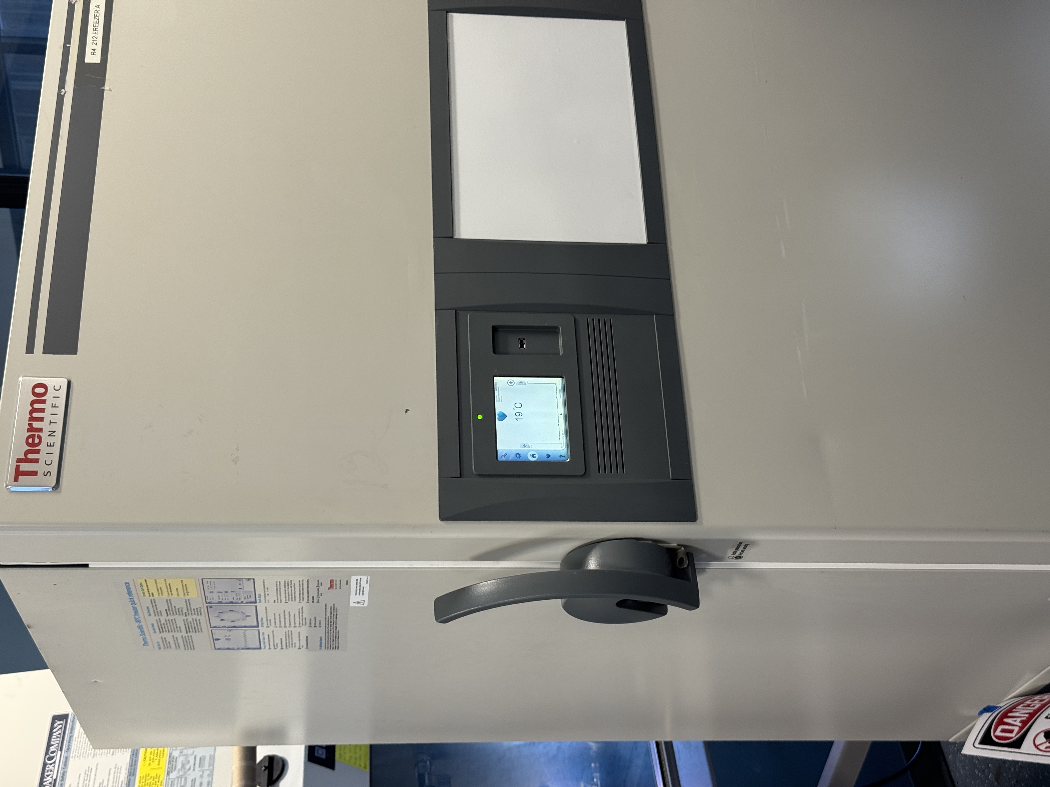 Freezer running and showing just below room temp on its screen