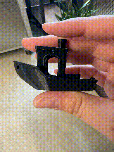 Squishy benchy fresh off the printer