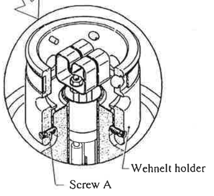 The Wehnelt holder and porcelain insulator