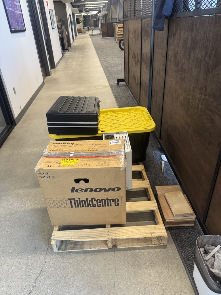 The SEM spares organized back into a pallet