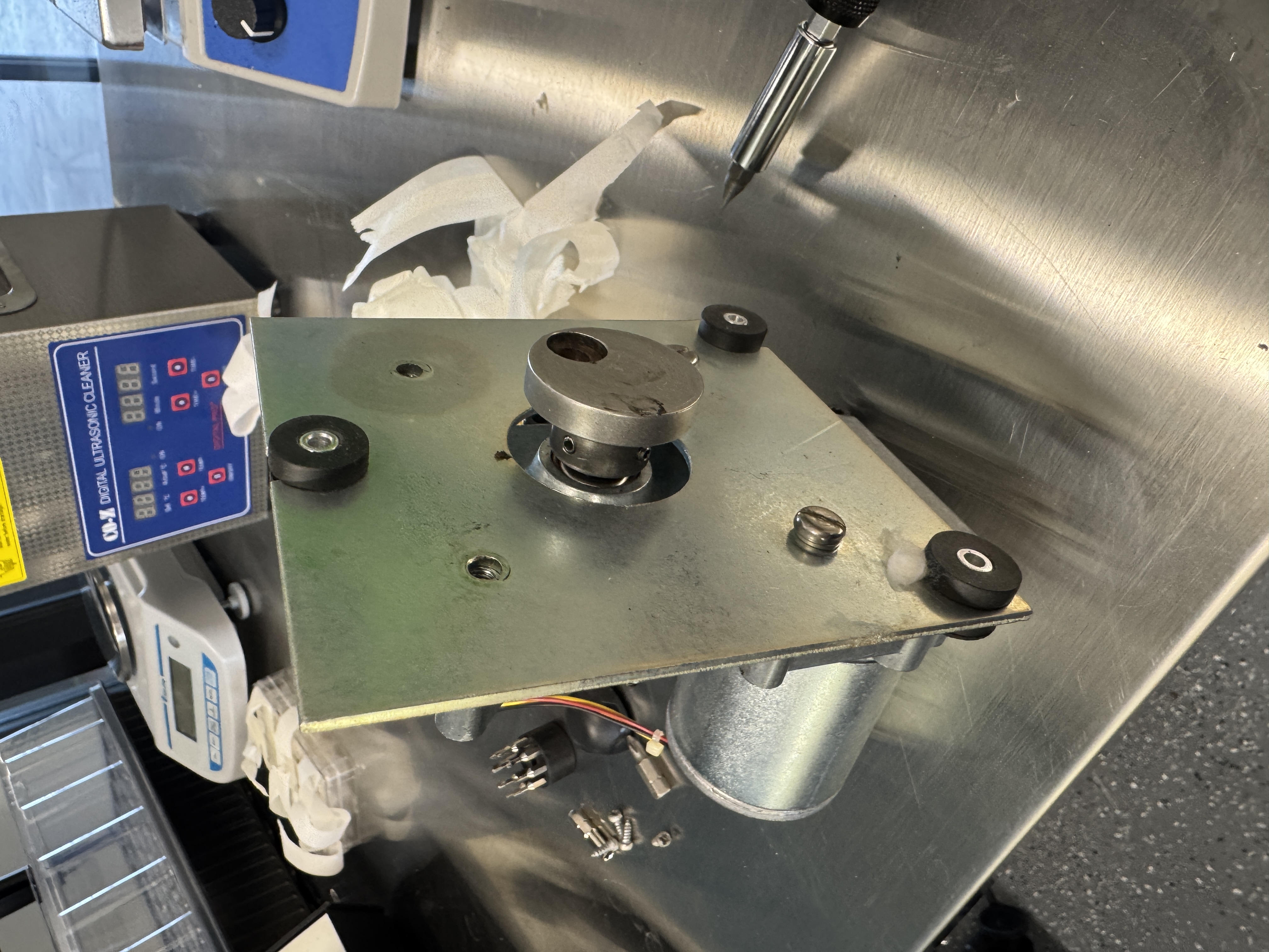 Gearbox stripped from mounting plate