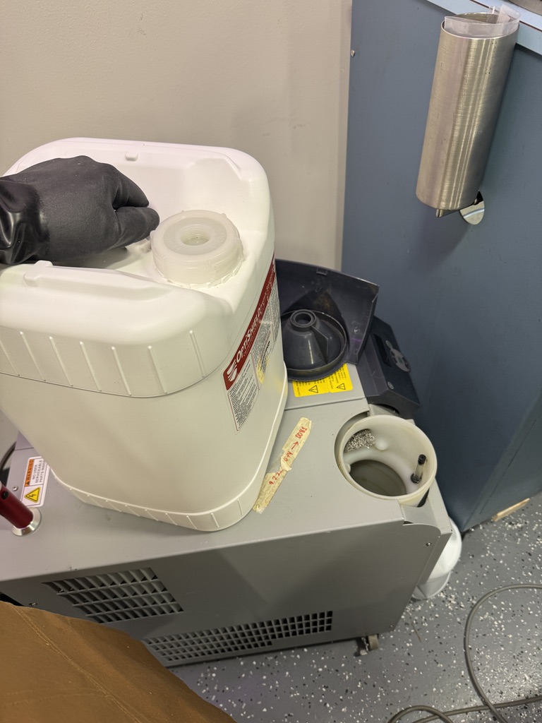 the new coolant ready to be poured in