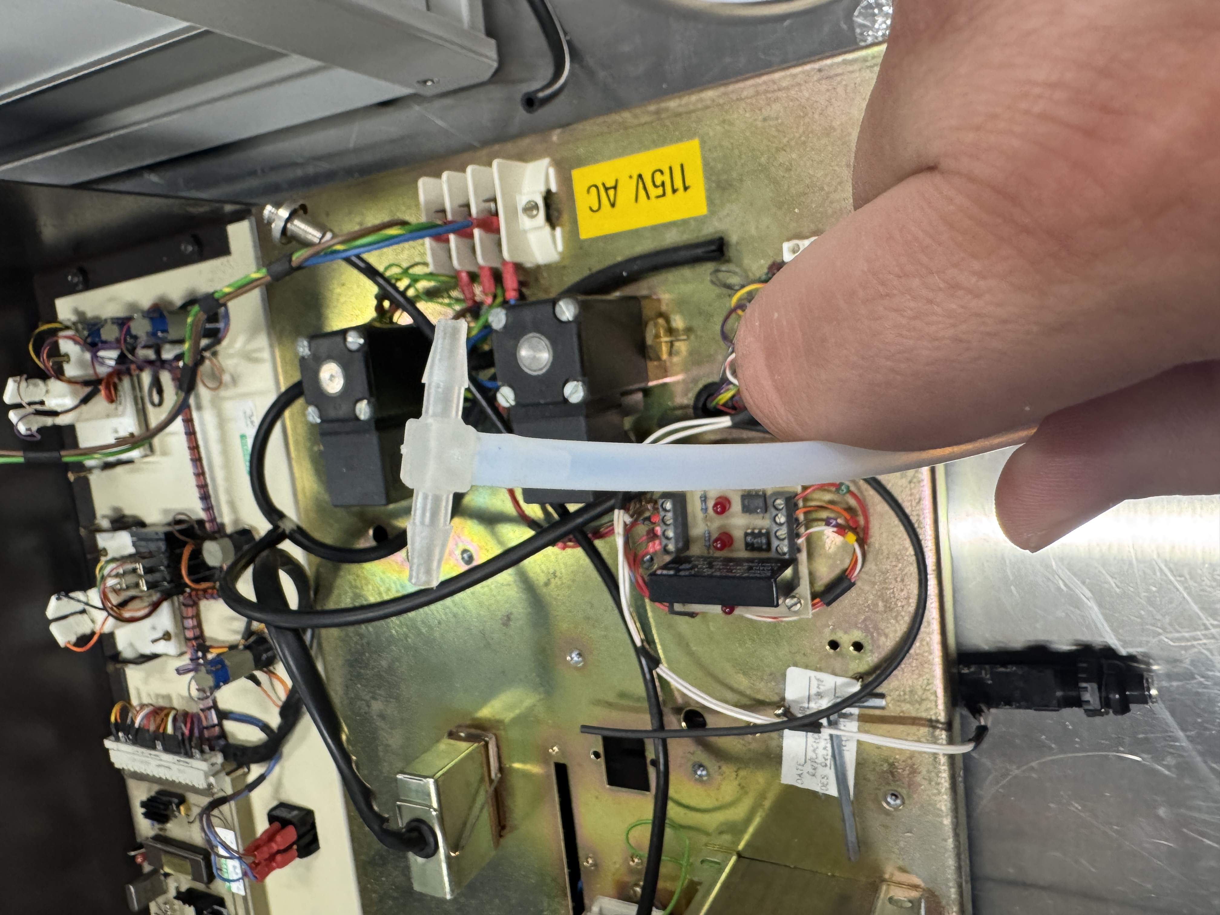 The new 4mm ID tubing test fit, showing a good fit around the barb.